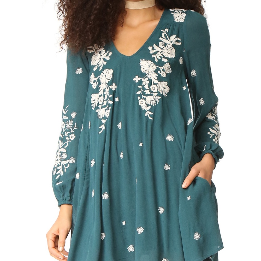 Free people blue/green tunic dress